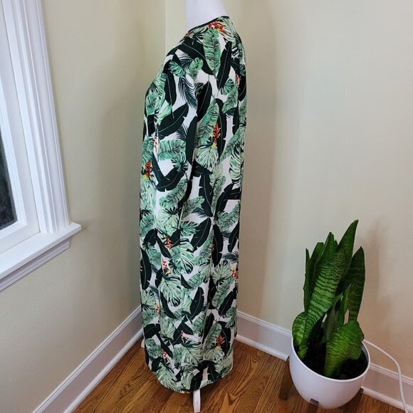Rachel Zoe Tropical Print Maxi Kimono Swim Suit Beach Cover-Up Duster One Size - Picture 5 of 14